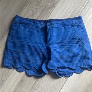 Lilly Pulitzer High Waist Blue Scalloped Shorts